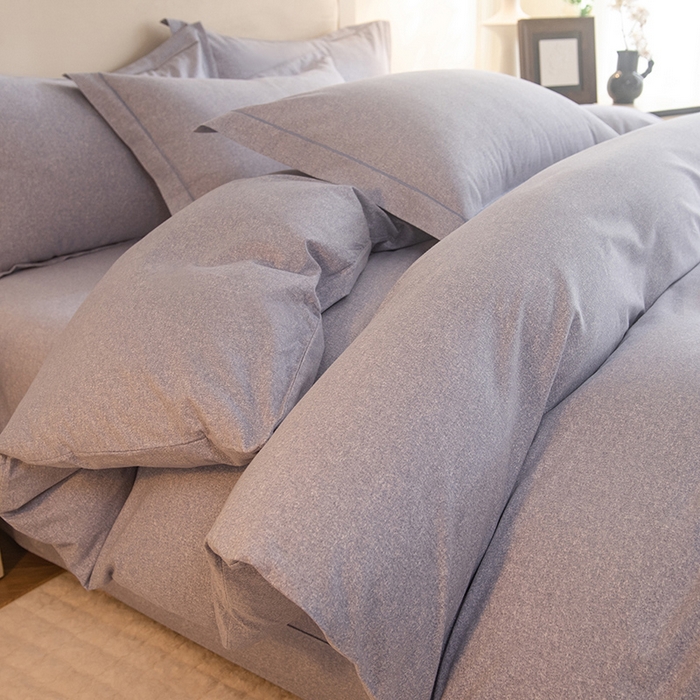 91家纺网 家纺一手货源 找家纺 磨毛世家家纺 2025新款生态四件套 灰色