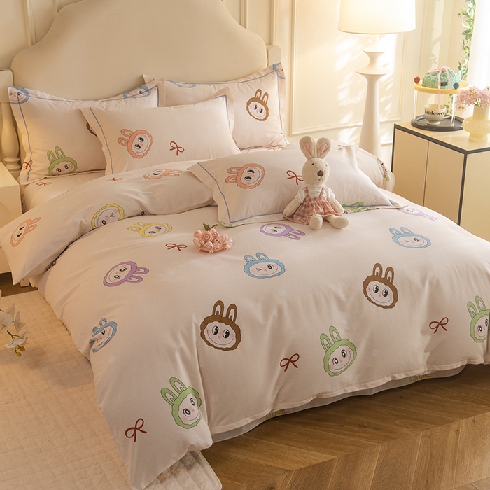 91家纺网 家纺一手货源 找家纺 磨毛世家家纺 2025新款生态四件套 拉布布-米