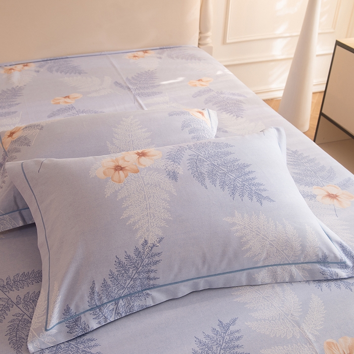 91家纺网 家纺一手货源 找家纺 磨毛世家家纺 2025新款生态四件套 梦初雨-蓝