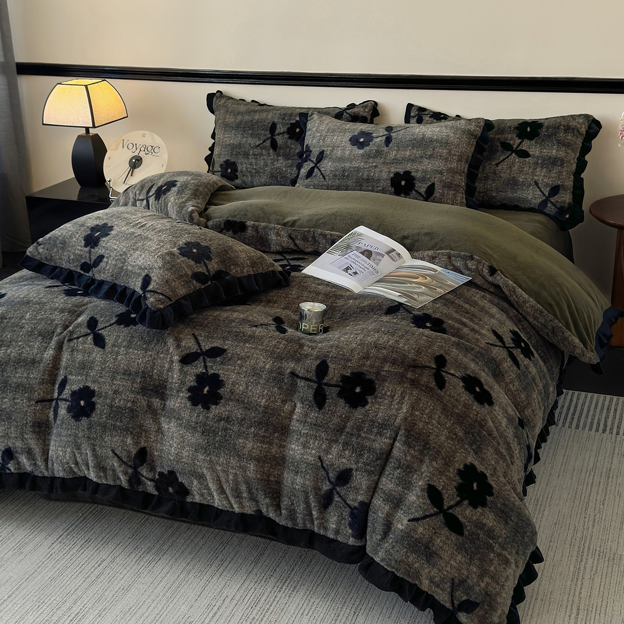 91家纺网 家纺一手货源 找家纺 （总）金艾草 2025新款兔毛法式床单款四件套