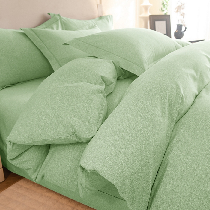 91家纺网 家纺一手货源 找家纺 磨毛世家家纺 2025新款生态四件套 苹果绿