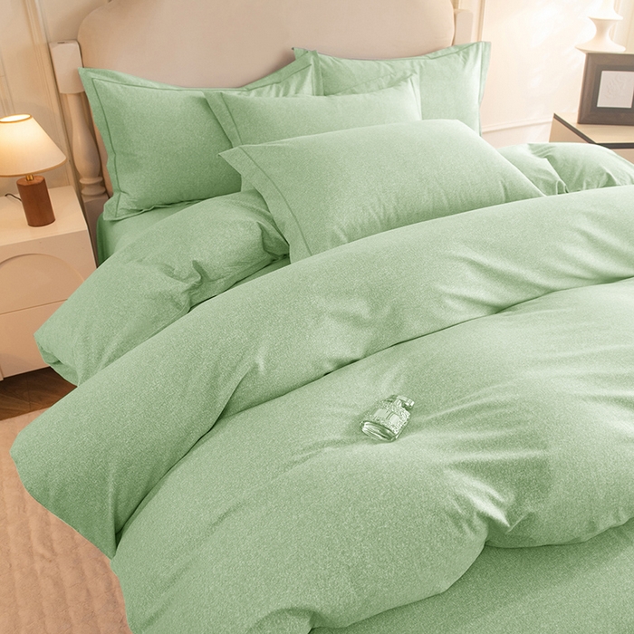 91家纺网 家纺一手货源 找家纺 磨毛世家家纺 2025新款生态四件套 苹果绿