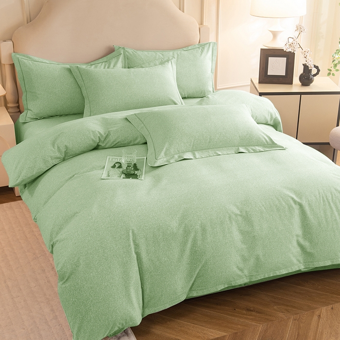 91家纺网 家纺一手货源 找家纺 磨毛世家家纺 2025新款生态四件套 苹果绿