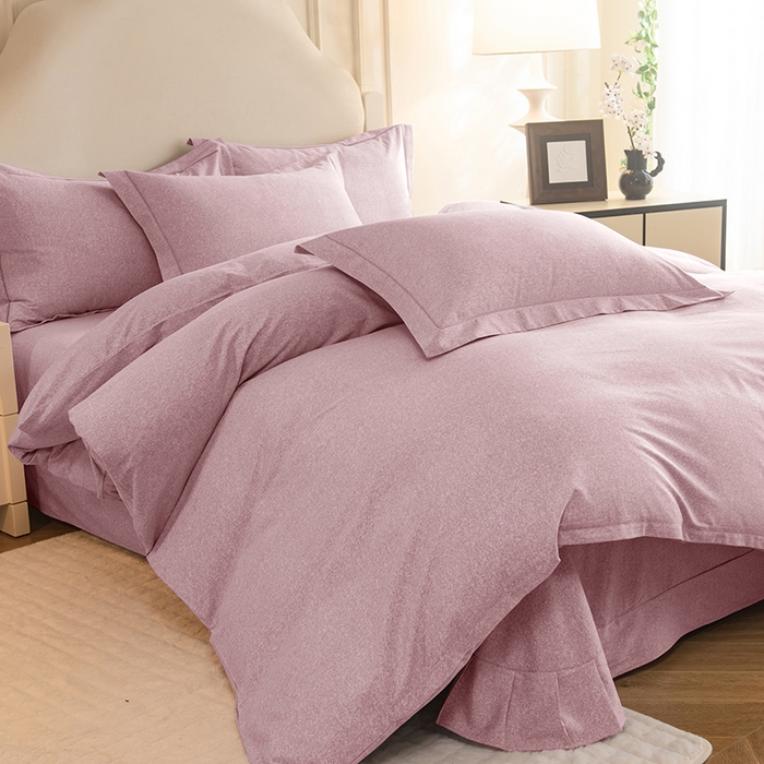 91家纺网 家纺一手货源 找家纺 磨毛世家家纺 2025新款生态四件套 浅咖色