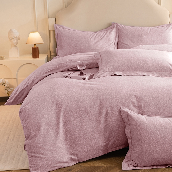 91家纺网 家纺一手货源 找家纺 磨毛世家家纺 2025新款生态四件套 浅咖色