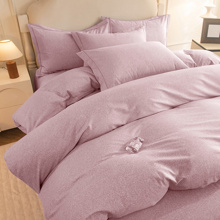 91家纺网 家纺一手货源 找家纺 磨毛世家家纺 2025新款生态四件套 浅咖色