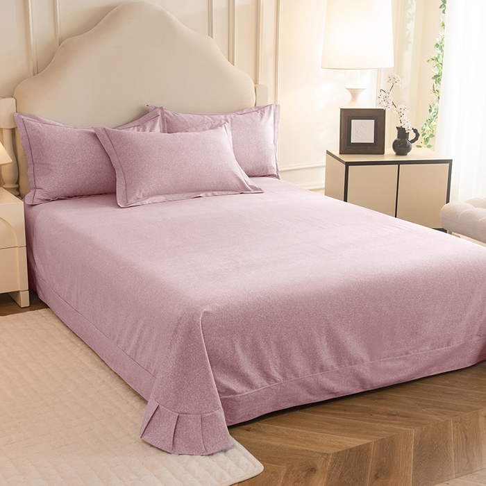 91家纺网 家纺一手货源 找家纺 磨毛世家家纺 2025新款生态四件套 浅咖色