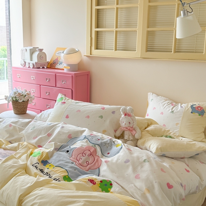 91家纺网 家纺一手货源 找家纺 （总）柚子YOUTH 2025新款全棉纯棉工艺款13070贴布绣四件套