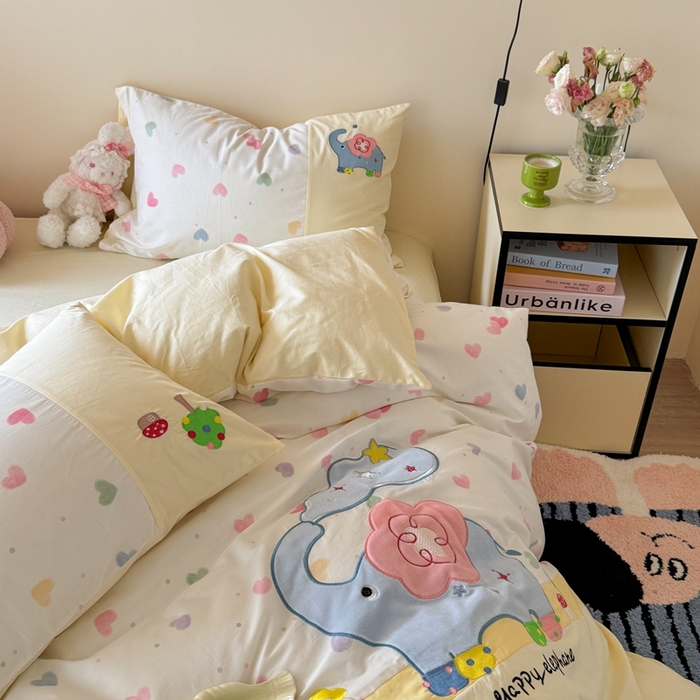 91家纺网 家纺一手货源 找家纺 （总）柚子YOUTH 2025新款全棉纯棉工艺款13070贴布绣四件套