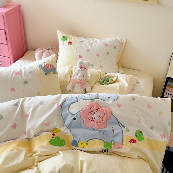 91家纺网 家纺一手货源 找家纺 （总）柚子YOUTH 2025新款全棉纯棉工艺款13070贴布绣四件套