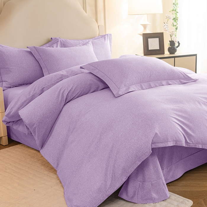 91家纺网 家纺一手货源 找家纺 磨毛世家家纺 2025新款生态四件套 浅紫