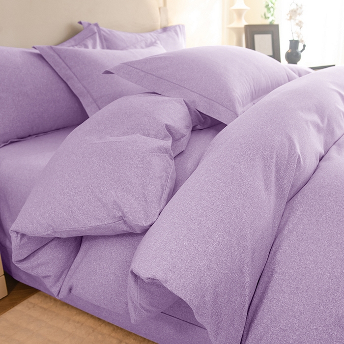 91家纺网 家纺一手货源 找家纺 磨毛世家家纺 2025新款生态四件套 浅紫