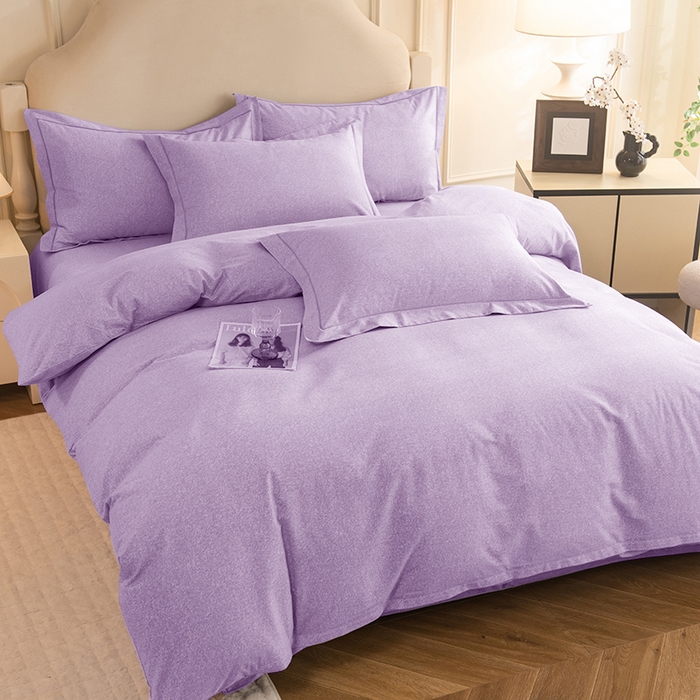 91家纺网 家纺一手货源 找家纺 磨毛世家家纺 2025新款生态四件套 浅紫