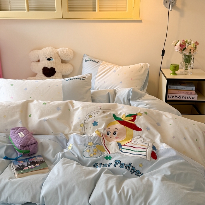 91家纺网 家纺一手货源 找家纺 （总）柚子YOUTH 2025新款全棉纯棉工艺款13070贴布绣四件套