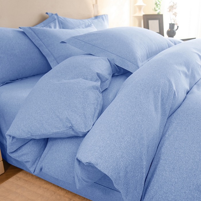 91家纺网 家纺一手货源 找家纺 磨毛世家家纺 2025新款生态四件套 天空蓝