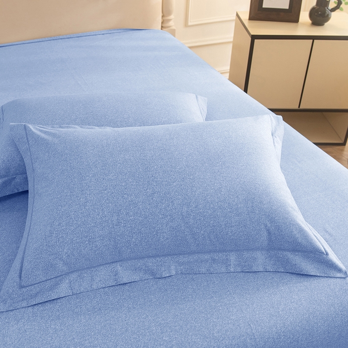 91家纺网 家纺一手货源 找家纺 磨毛世家家纺 2025新款生态四件套 天空蓝