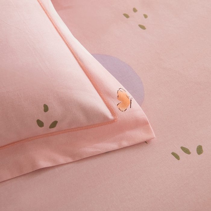 91家纺网 家纺一手货源 找家纺 磨毛世家家纺 2025新款生态四件套 向云端-粉