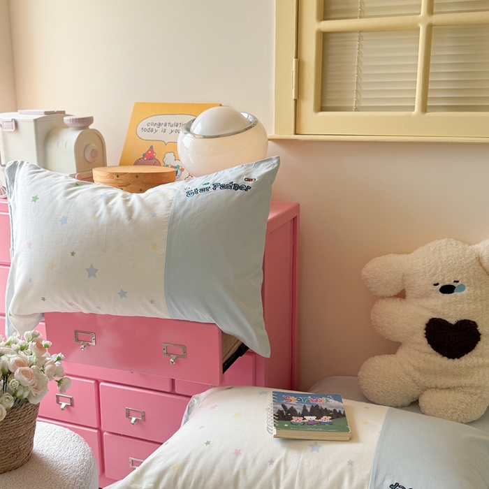 91家纺网 家纺一手货源 找家纺 柚子YOUTH 2025新款全棉纯棉工艺款13070贴布绣四件套 星星法师