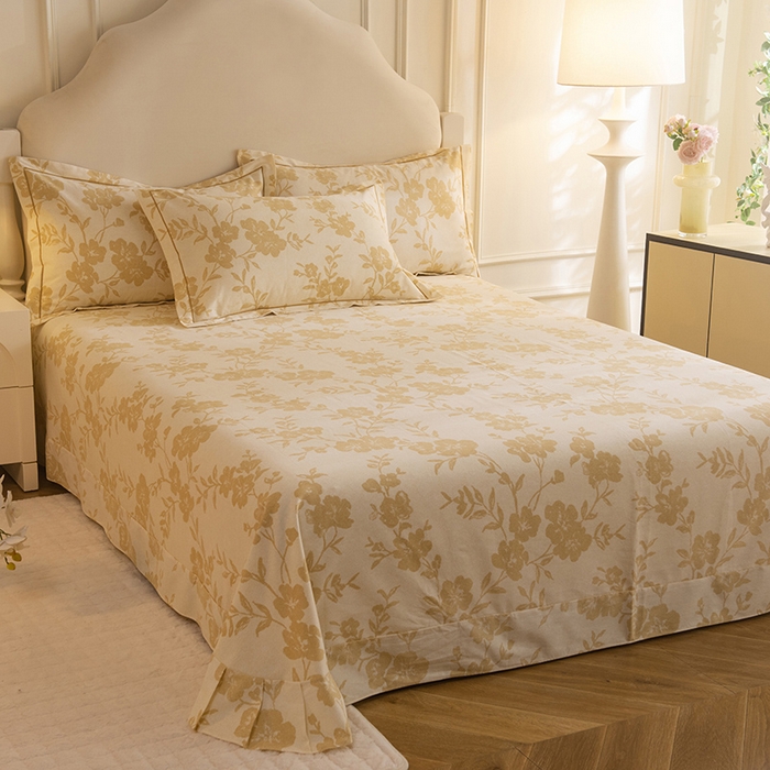 91家纺网 家纺一手货源 找家纺 磨毛世家家纺 2025新款生态四件套 小乔人家-黄