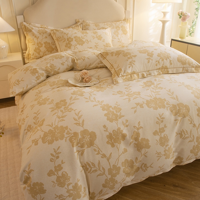 91家纺网 家纺一手货源 找家纺 磨毛世家家纺 2025新款生态四件套 小乔人家-黄