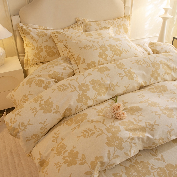 91家纺网 家纺一手货源 找家纺 磨毛世家家纺 2025新款生态四件套 小乔人家-黄