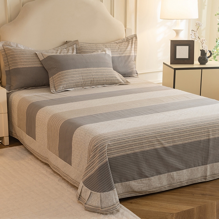 91家纺网 家纺一手货源 找家纺 磨毛世家家纺 2025新款生态四件套 亚马逊-灰