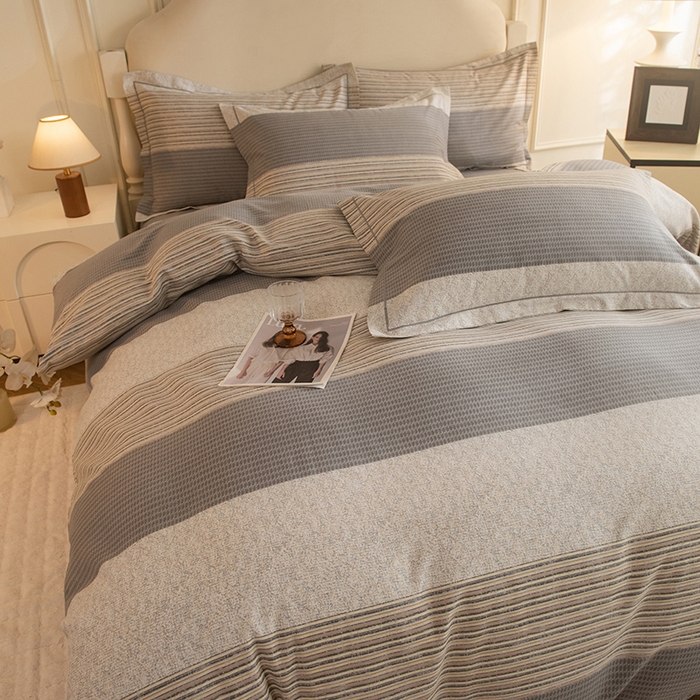 91家纺网 家纺一手货源 找家纺 磨毛世家家纺 2025新款生态四件套 亚马逊-灰