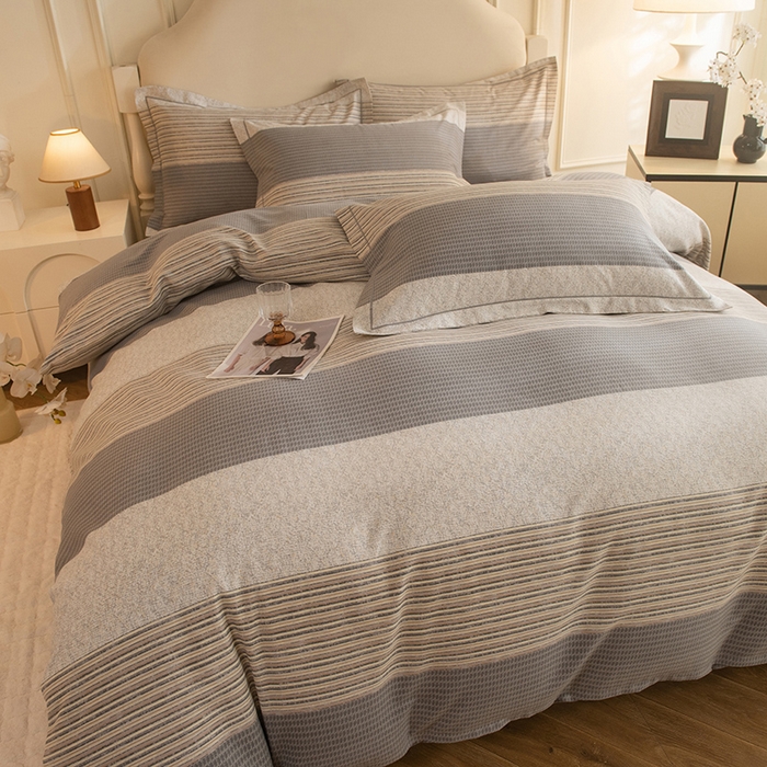 91家纺网 家纺一手货源 找家纺 磨毛世家家纺 2025新款生态四件套 亚马逊-灰