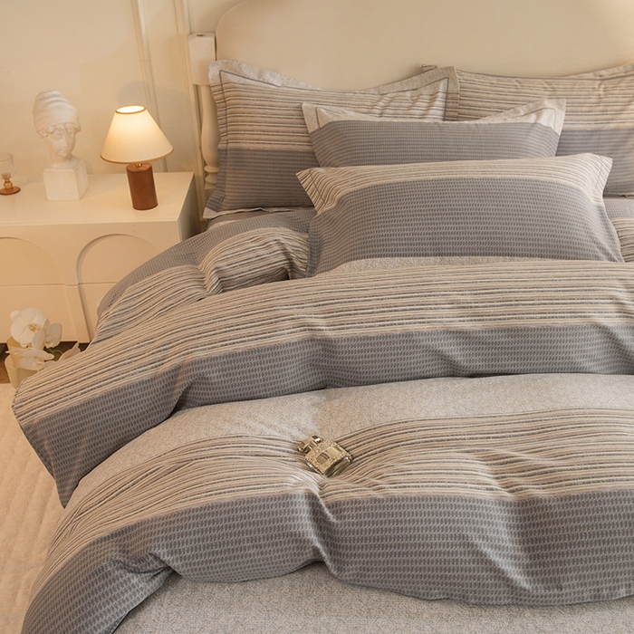 91家纺网 家纺一手货源 找家纺 磨毛世家家纺 2025新款生态四件套 亚马逊-灰