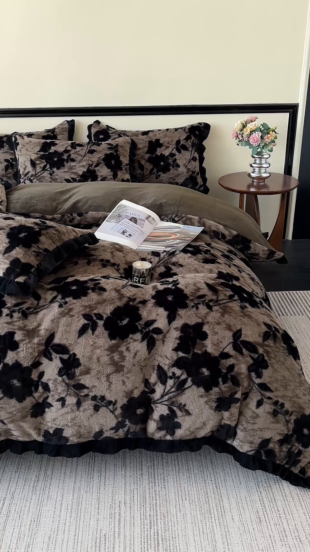 91家纺网 家纺一手货源 找家纺 金艾草 2025新款兔毛法式床单款四件套 简爱