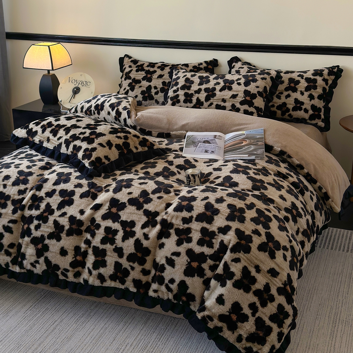 （总）金艾草 2025新款兔毛法式床单款四件套