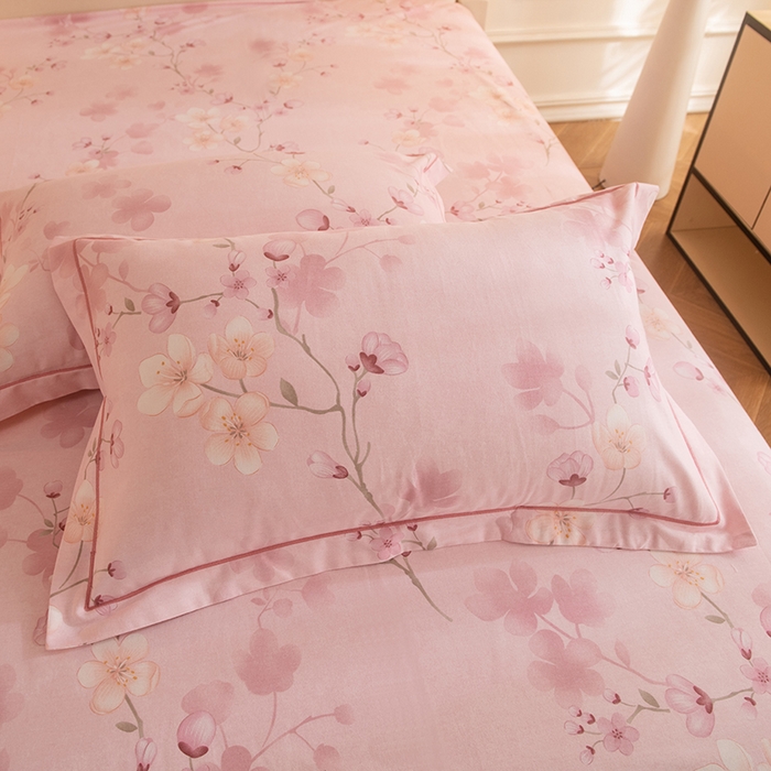 91家纺网 家纺一手货源 找家纺 磨毛世家家纺 2025新款生态四件套 云雨轩-粉