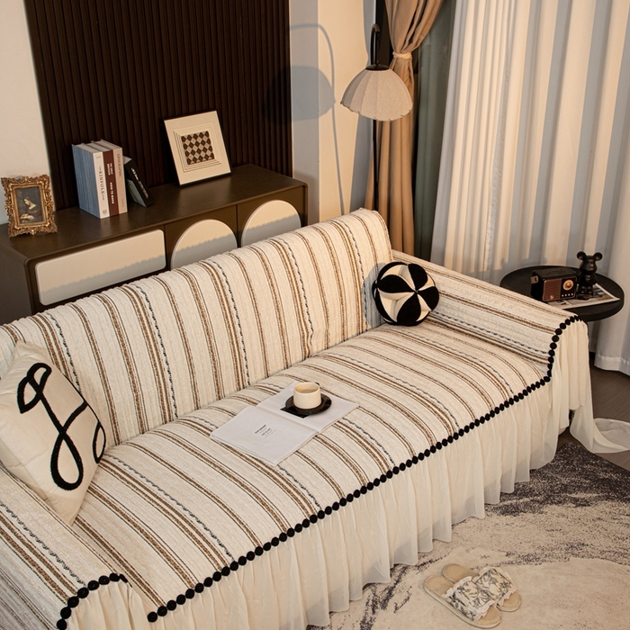 （总）沐沐家纺 2026新款织织暮圆点沙发巾-场景二