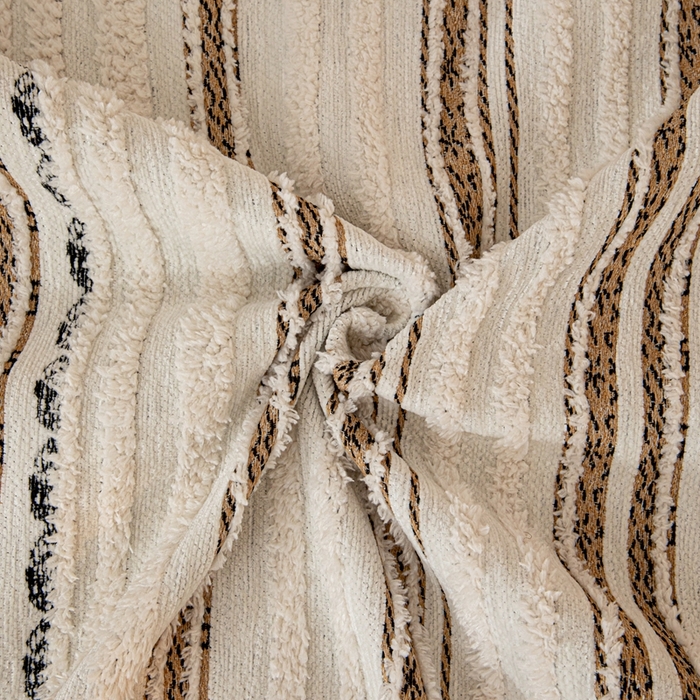 91家纺网 家纺一手货源 找家纺 沐沐家纺 2026新款织织暮圆点沙发巾-场景二 浅咖