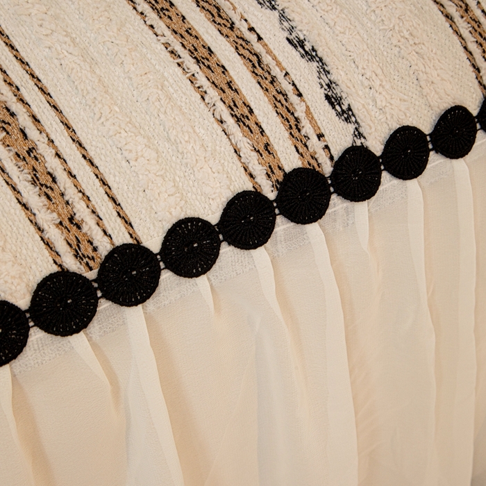 91家纺网 家纺一手货源 找家纺 沐沐家纺 2026新款织织暮圆点沙发巾-场景二 浅咖