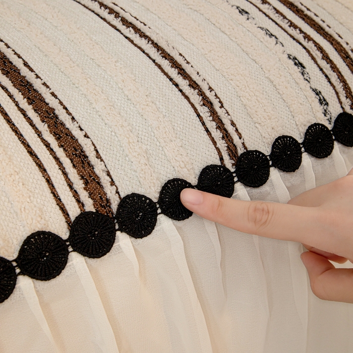 91家纺网 家纺一手货源 找家纺 沐沐家纺 2026新款织织暮圆点沙发巾-场景二 深咖