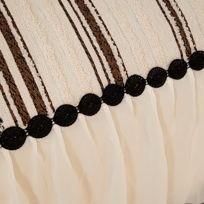 91家纺网 家纺一手货源 找家纺 沐沐家纺 2026新款织织暮圆点沙发巾-场景二 深咖