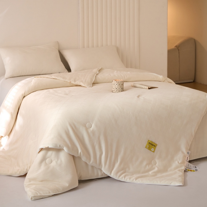 91家纺网 家纺一手货源 找家纺 （总）纪梵茜 2025新款李官奇正品授权优棉提花大豆被二合一拉链子母被芯四季被子