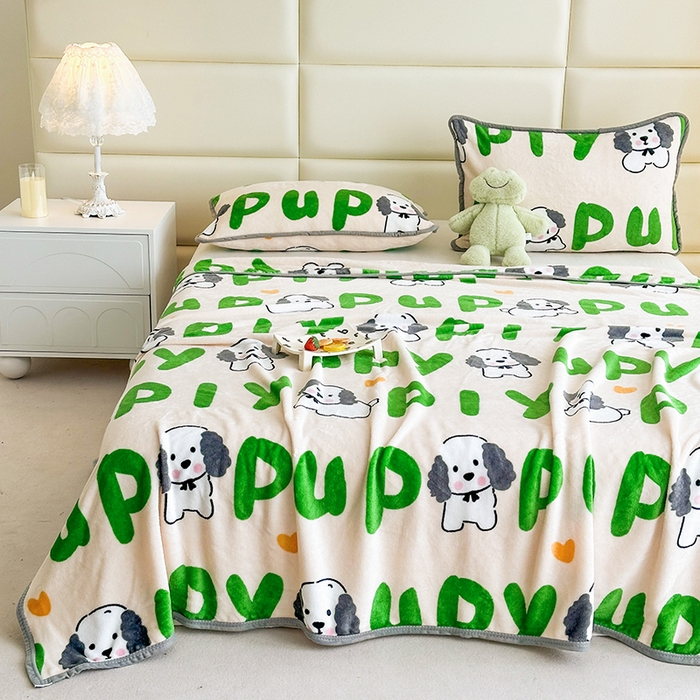 91家纺网 家纺一手货源 找家纺 （总）欧喜璐 2025新款卡通印花加厚牛奶绒多功能毛毯