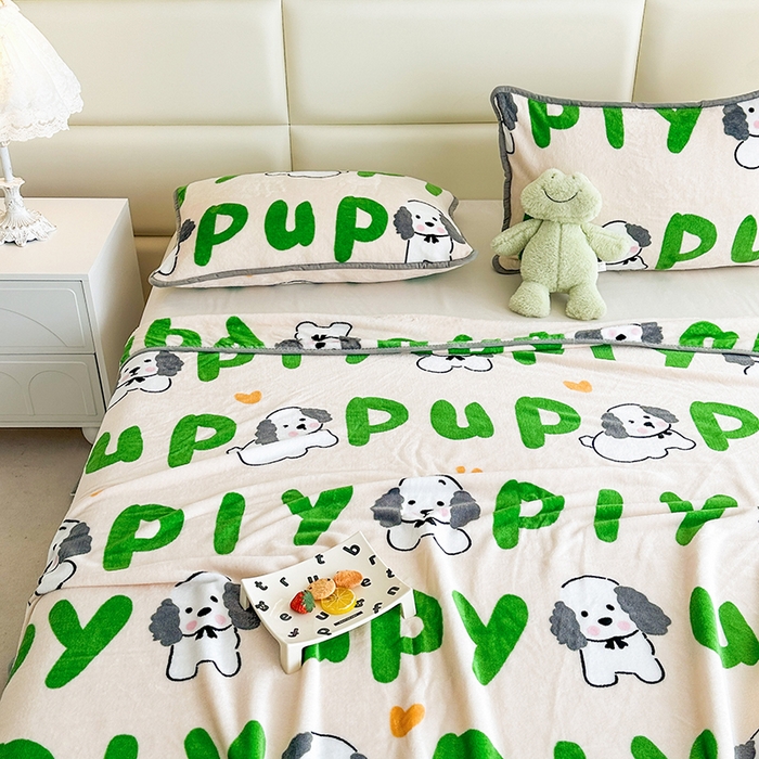 91家纺网 家纺一手货源 找家纺 （总）欧喜璐 2025新款卡通印花加厚牛奶绒多功能毛毯