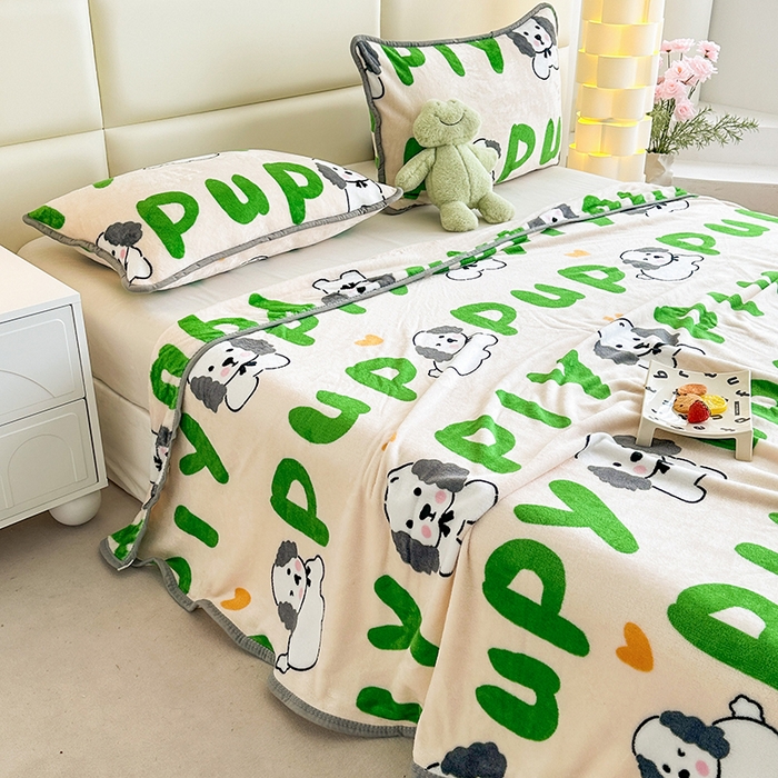 91家纺网 家纺一手货源 找家纺 （总）欧喜璐 2025新款卡通印花加厚牛奶绒多功能毛毯