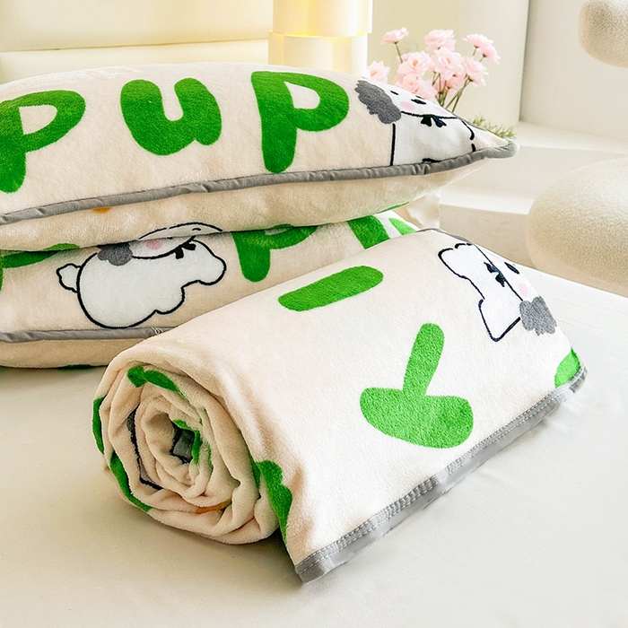 91家纺网 家纺一手货源 找家纺 （总）欧喜璐 2025新款卡通印花加厚牛奶绒多功能毛毯