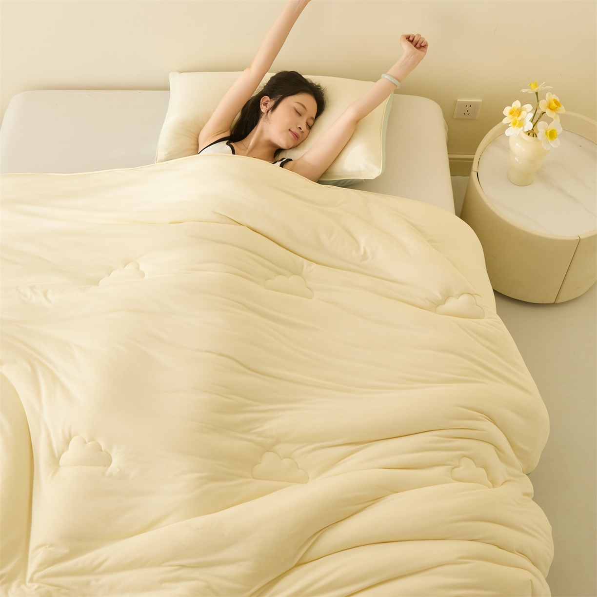 91家纺网 家纺一手货源 找家纺 恒畅 2025新款A类针织棉大豆被系列 冬被-抹茶绿