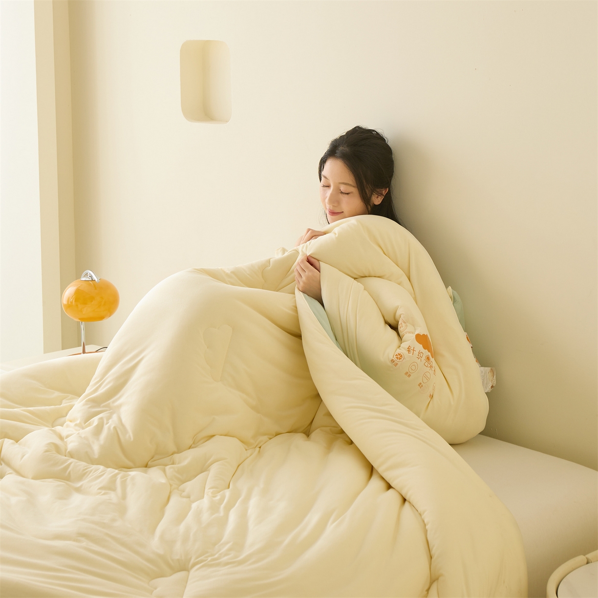 91家纺网 家纺一手货源 找家纺 恒畅 2025新款A类针织棉大豆被系列 冬被-抹茶绿