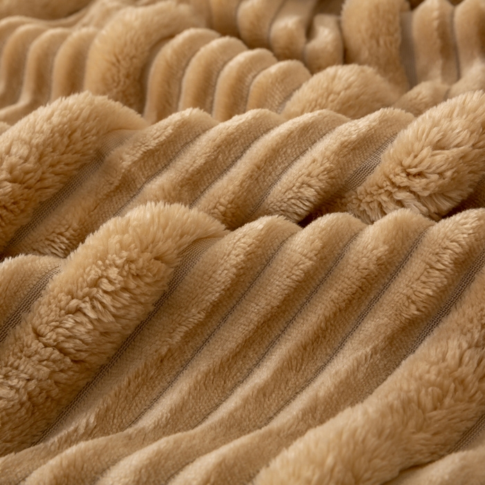 91家纺网 家纺一手货源 找家纺 宜派家纺 2025新款A类兔毛绒子母条毛毯双面云朵绒毛毯宿舍牛奶绒小被毯轻奢时尚加厚保暖盖毯休闲绒毯毯子 暖糖咖