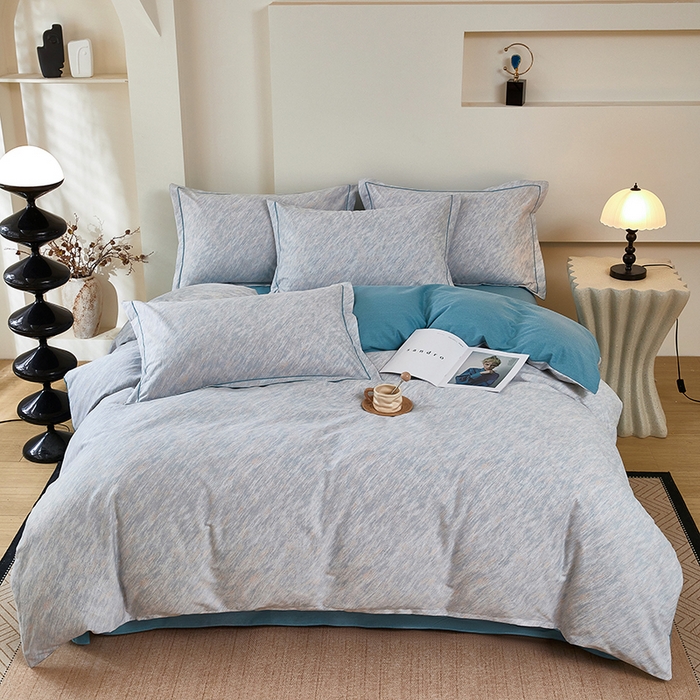 91家纺网 家纺一手货源 找家纺 雲归梦 2025新款纯棉加厚磨毛多规格磨毛四件套阿华田-蓝