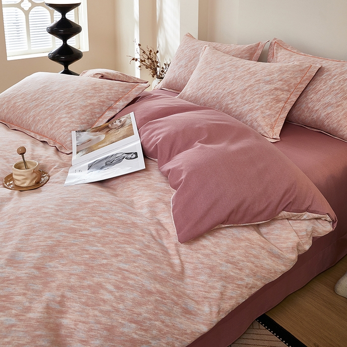 91家纺网 家纺一手货源 找家纺 雲归梦 2025新款纯棉加厚磨毛多规格磨毛四件套阿华田-豆沙