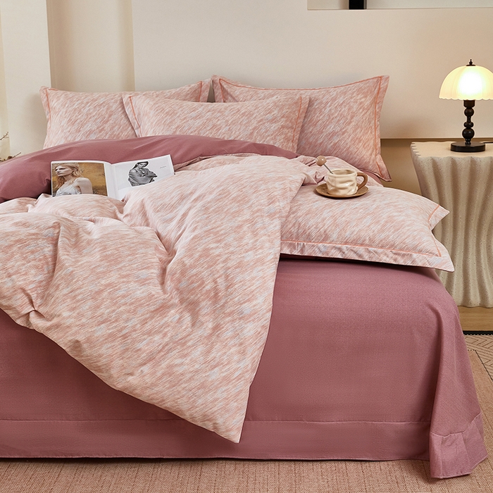 91家纺网 家纺一手货源 找家纺 雲归梦 2025新款纯棉加厚磨毛多规格磨毛四件套阿华田-豆沙