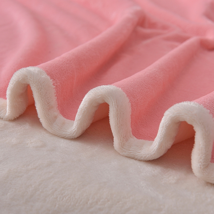 91家纺网 家纺一手货源 找家纺 云恋家纺 加厚牛奶绒四件套简约双面加绒被套罩床单双人家用冬季法兰绒--简约款 简约-粉拼米