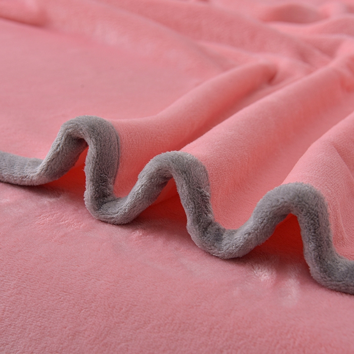 91家纺网 家纺一手货源 找家纺 云恋家纺 加厚牛奶绒四件套简约双面加绒被套罩床单双人家用冬季法兰绒--简约款 简约-粉色